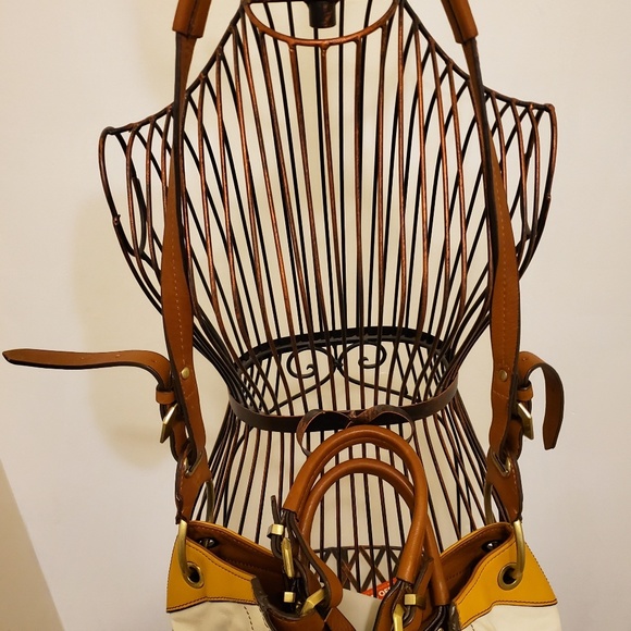 orYany Tri-Color Leather Satchel Handbag - Picture 6 of 14